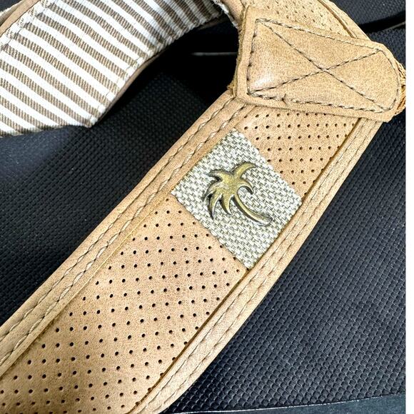 Margaritalville Sole of the Tropics Mens Sz 9 St Martin Brown Tan Thong Sandals - Picture 6 of 10